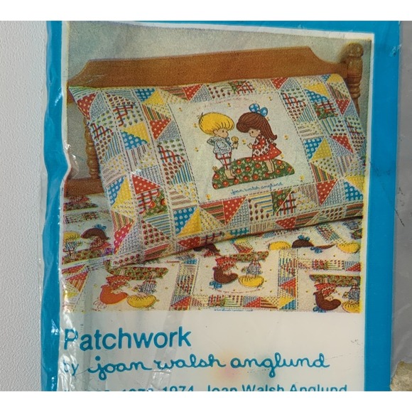 Vintage Patchwork Joan Walsh Anglund Friendship Standard Pillowcase - Picture 2 of 8